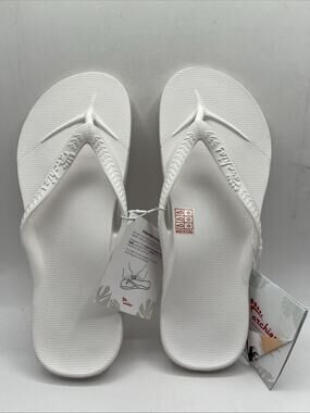 Archies Flip Flops Sandal Unisex White M 10 W 11 Arch Support Therapy NWT